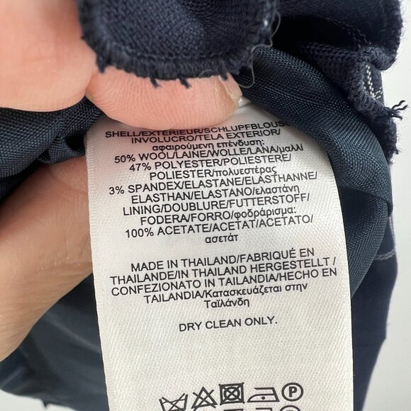 Brooks Brothers Navy Window Pane Shift Dress Wool Blend Women's 6 P - Picture 6 of 6